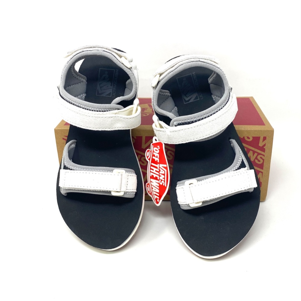 VANS Women's Size VN0A4U23A3M TRI-LOCK White Gray Black Synthetic Suede Sandals - Picture 4 of 8